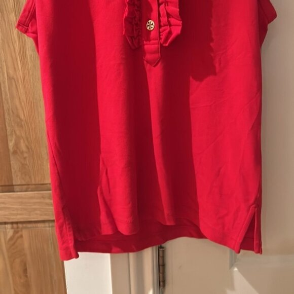🎀 Tory Burch cotton small red sleeveless button up top small - Picture 3 of 11
